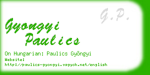 gyongyi paulics business card