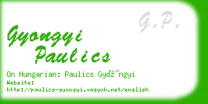 gyongyi paulics business card